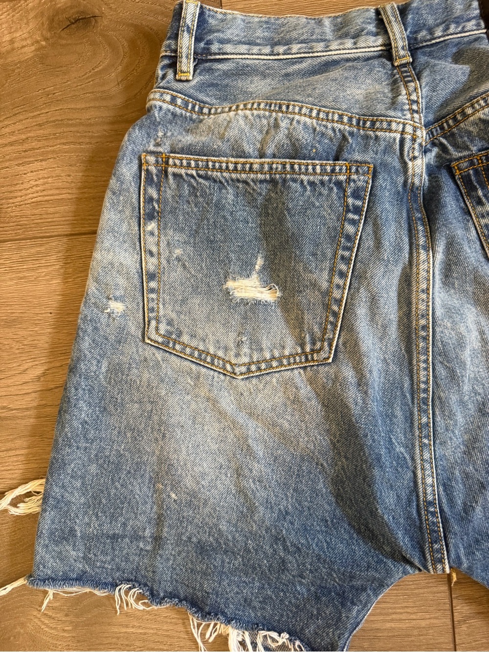 R13 Marky Drop Denim Shorts Bain Blue Size 25 - Picture 14 of 14